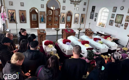 У Радушному поховали п’ятьох дітей Воронових, загиблих від удару РФ